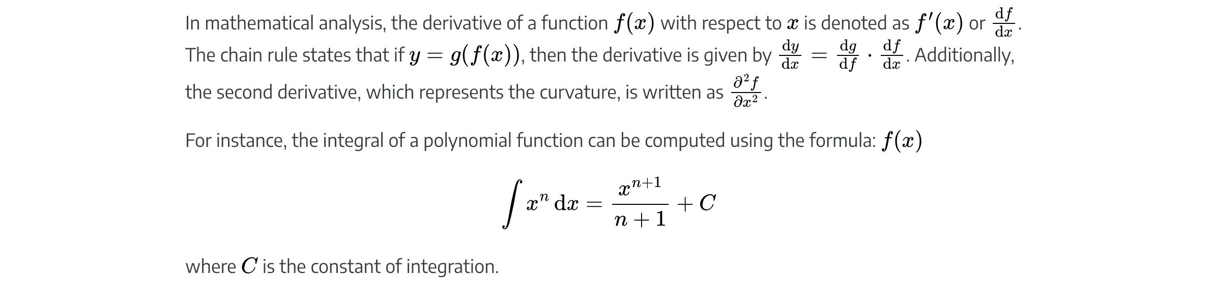 Example of formula with Mathjax notation